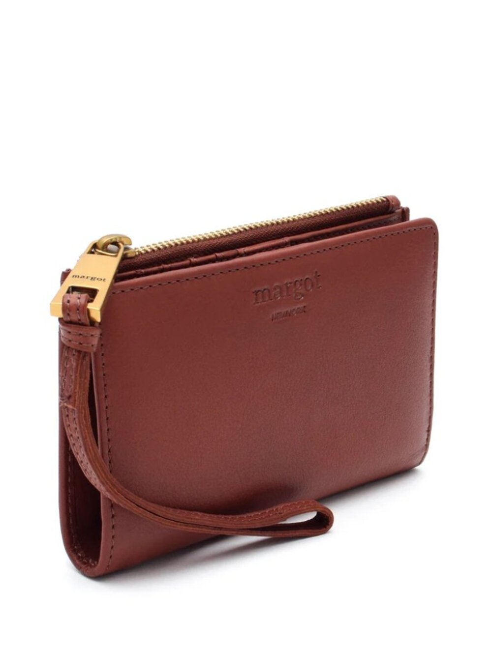 Margot Tori Leather Bifold Wallet in Brandy NWT - Picture 2 of 7